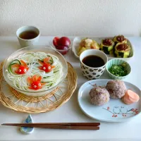 金魚そうめんの一人晩ご飯♡