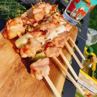 Snapdishの料理写真:外飯焼き鳥🤤|matsukawaさん