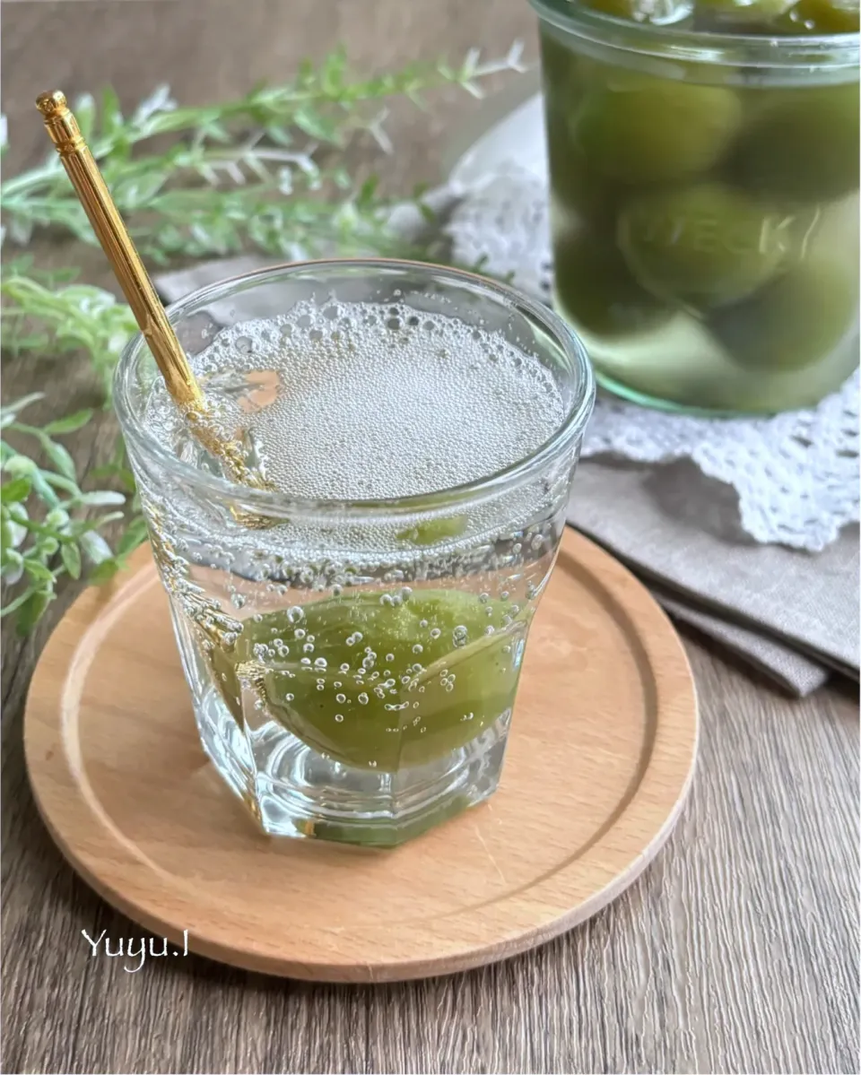 青梅の甘露煮　炭酸割り🍹|ゆーこどんさん