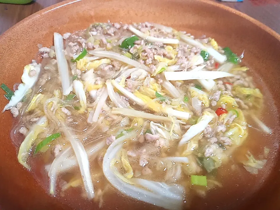 Snapdishの料理写真:豚ひき肉の中華春雨煮|しおしおさん