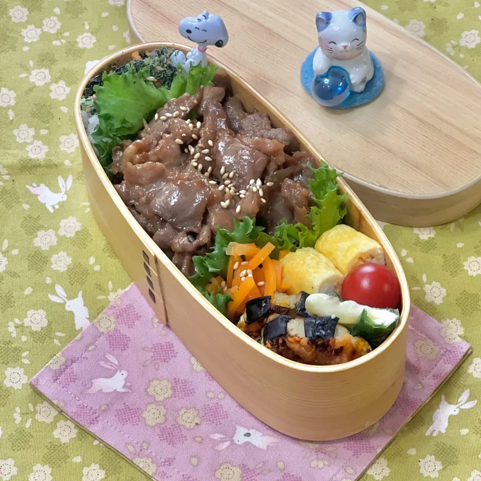 新生姜で豚こま時雨煮☘️の💙ちゃんお弁当　6/17月|sweet homeさん