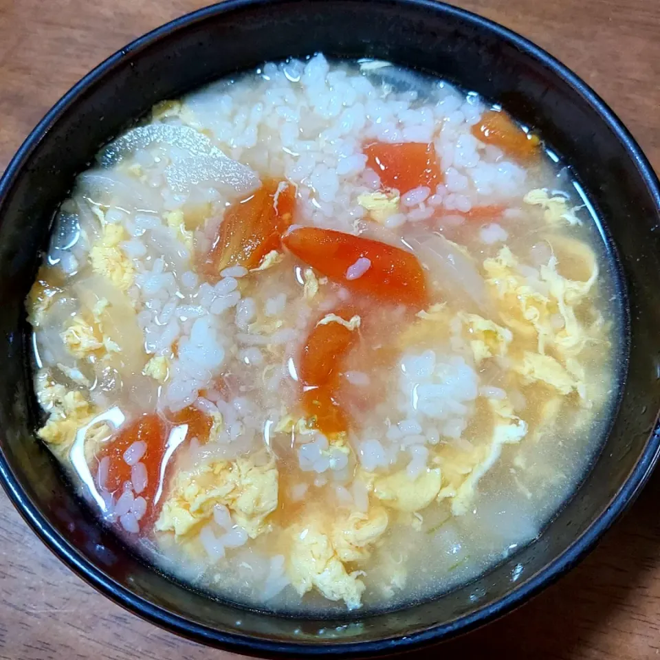 トマト玉ねぎ卵でスープご飯|あかね空さん