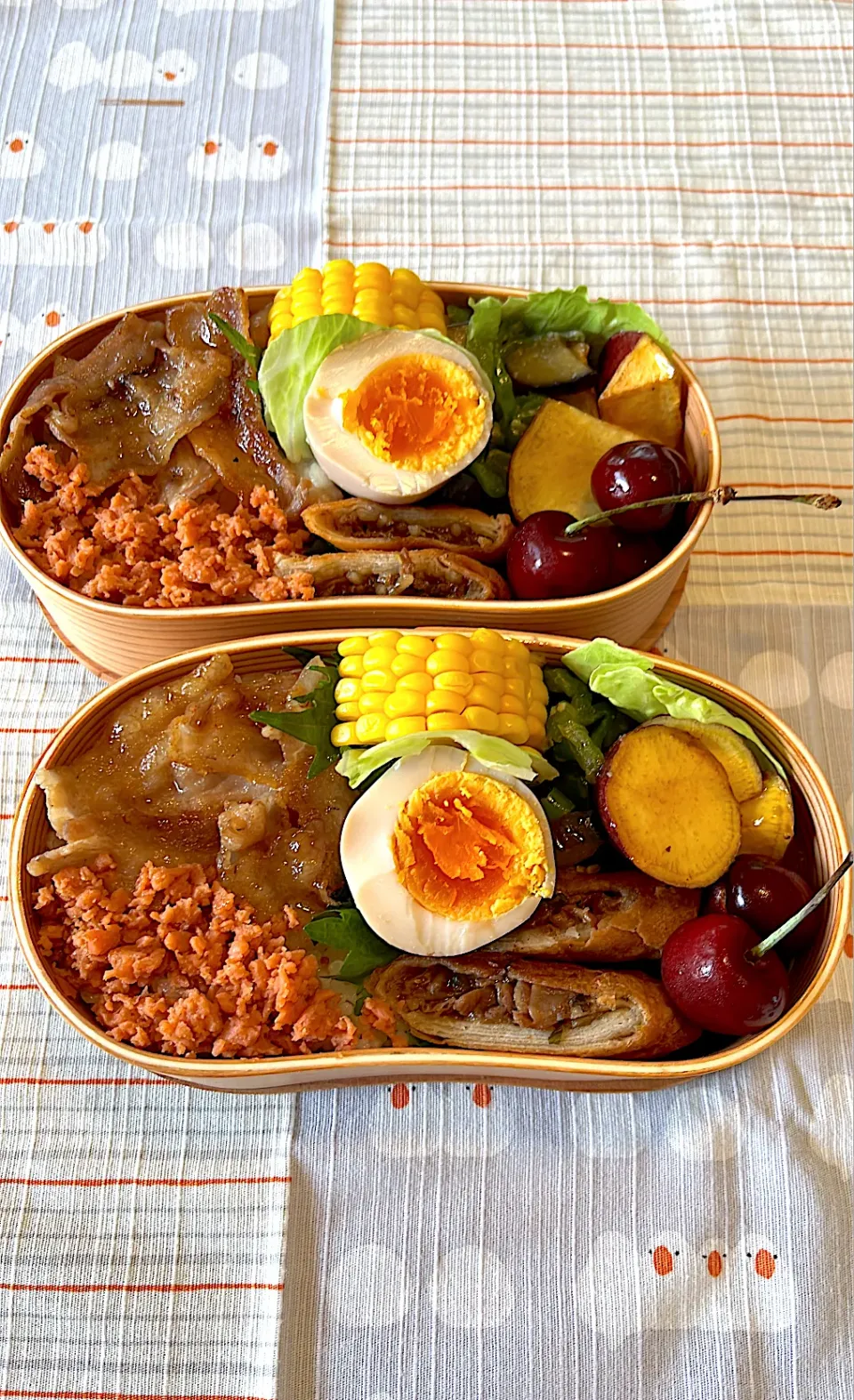 焼肉とうもろこし弁当|にこりこぷりんさん