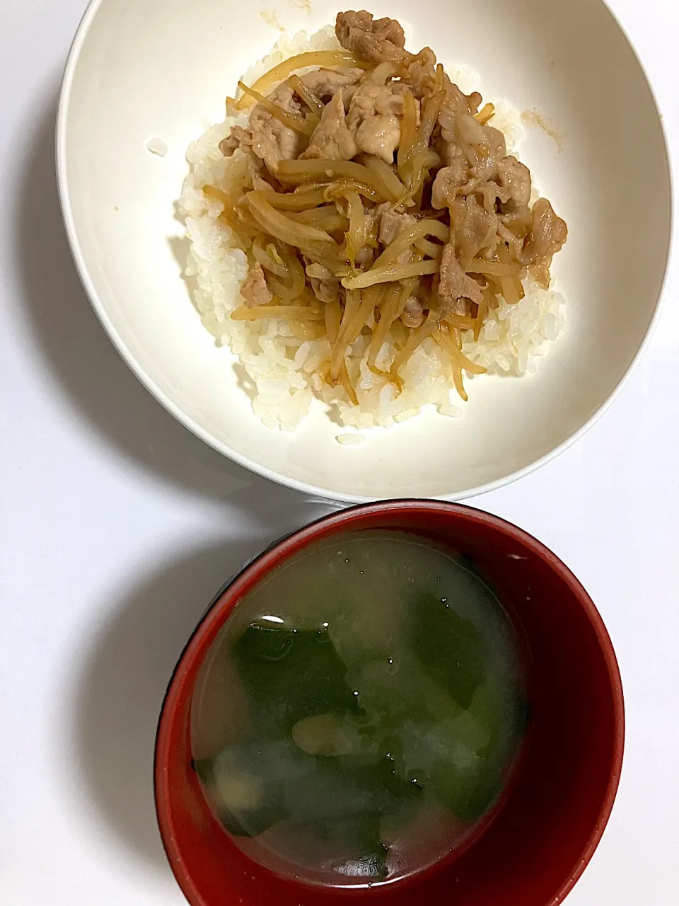 豚丼、お味噌汁|すずさん