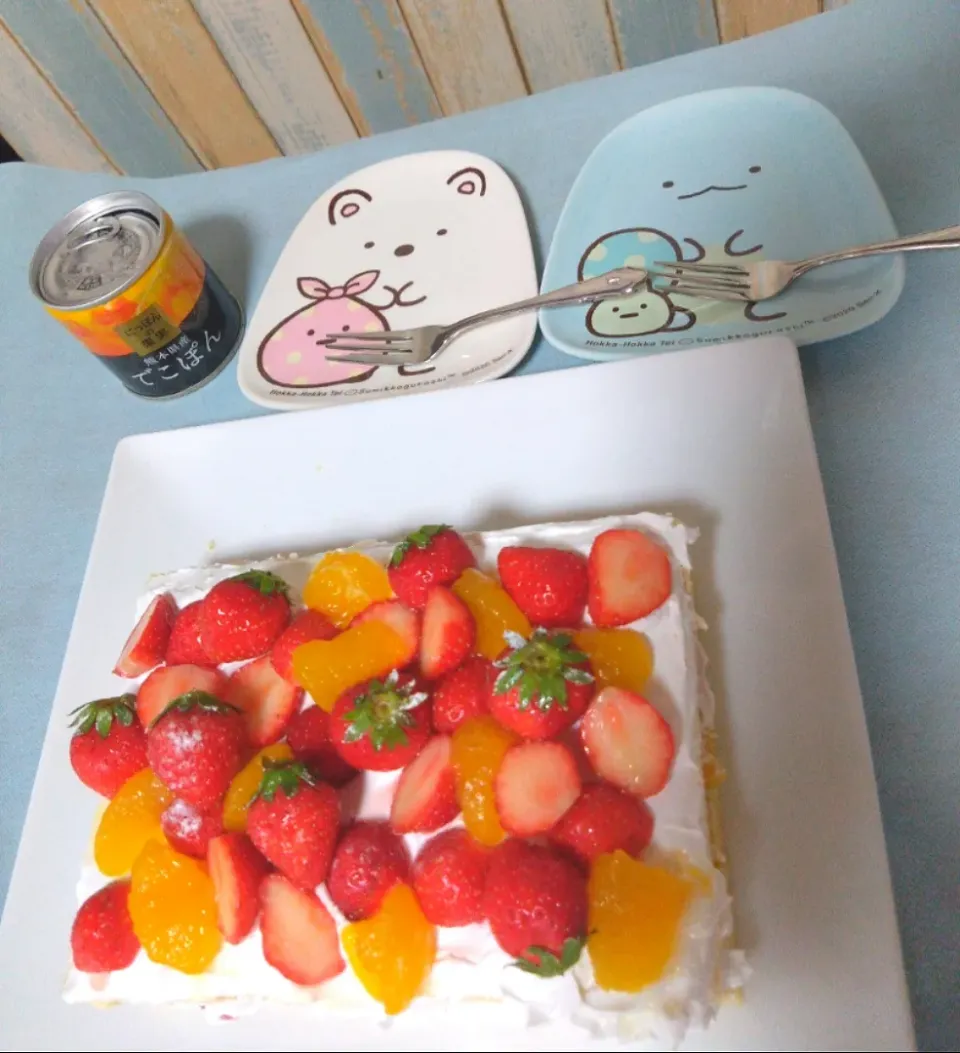 苺🍓・デコポン🍊ケーキ|すーさんさん