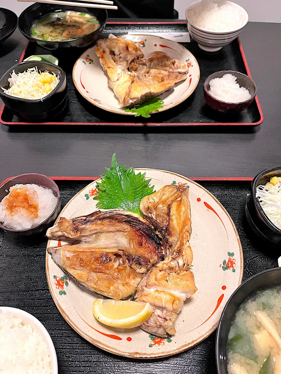 カブト焼き(カンパチ、タイ)定食|うさママさん