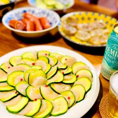 帆立とズッキーニのカルパッチョScallops Zucchini Carpaccio/アッコ