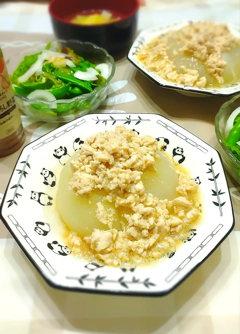 新たまの丸ごとレンジ蒸し鶏そぼろあんかけ|みったんさん