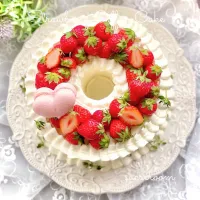 苺の米粉シフォンケーキです🍓✨️