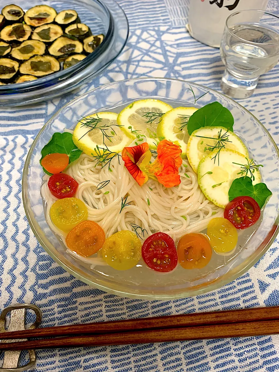 ズッキーニのスカペーチェと鯛だし煮こごりレモン素麺|KimaLABOさん