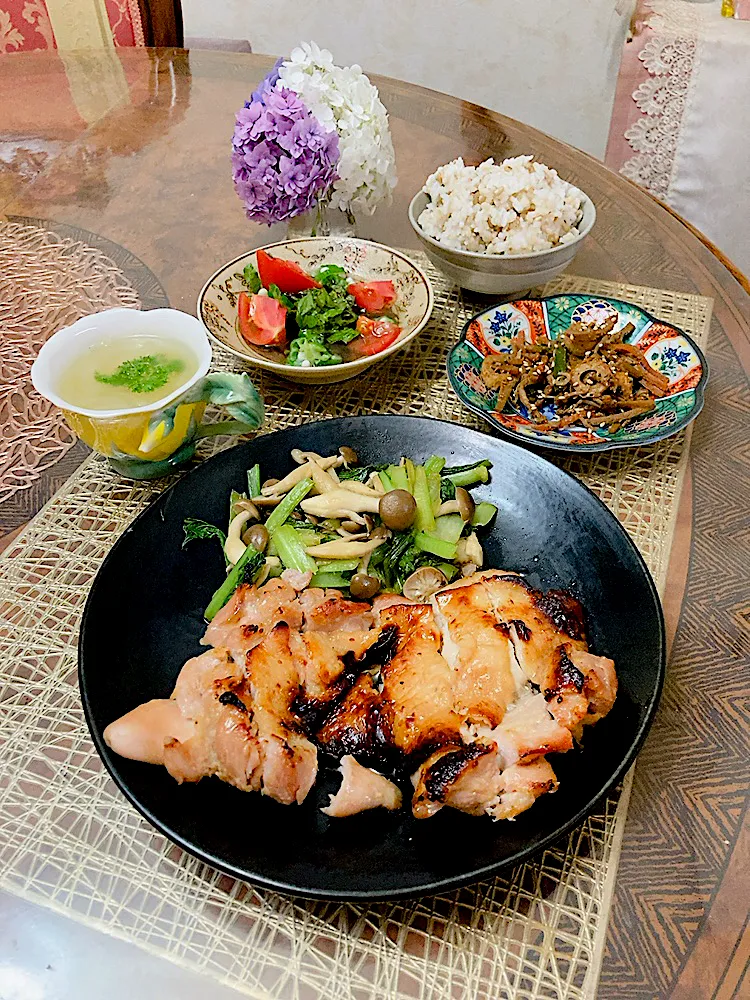 鶏もも味噌漬けグリル焼き晩御飯|ショコラさん