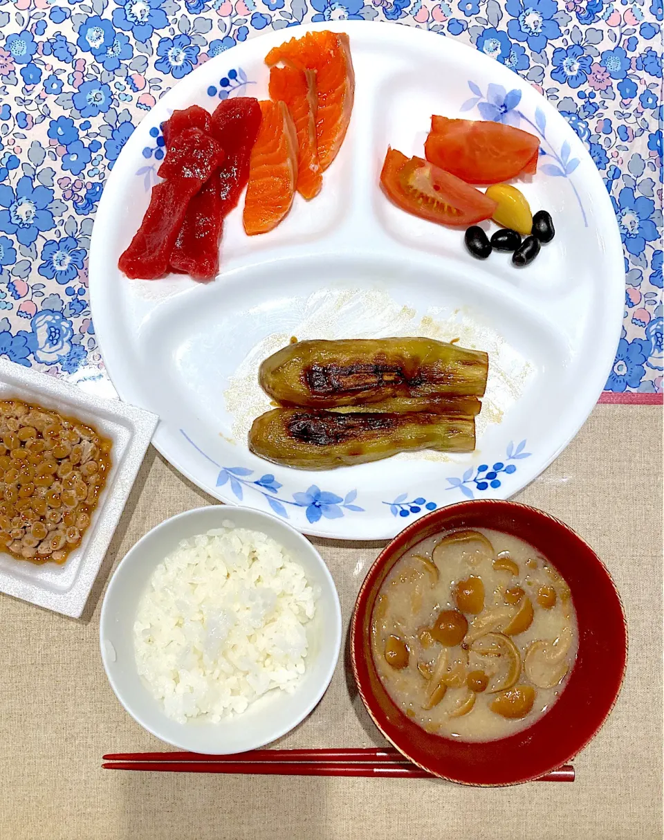 お刺身と茄子ステーキ|おしゃべり献立さん