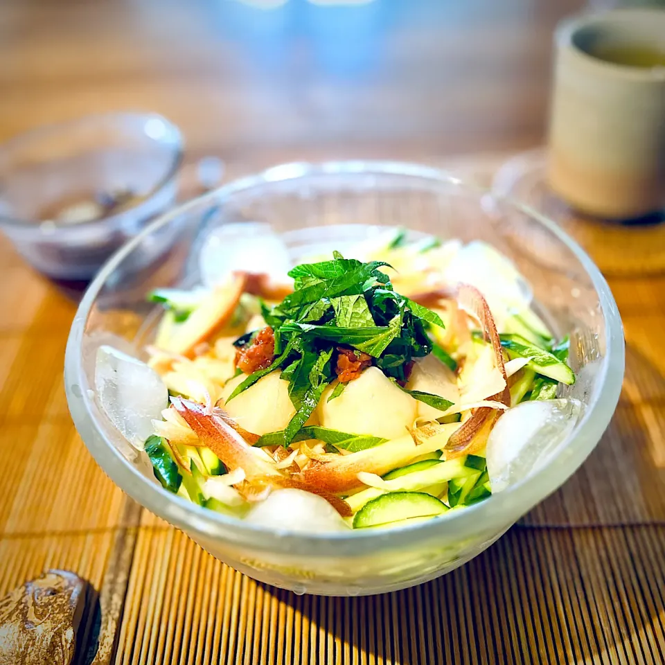 帆立の梅肉和えのっけ素麺🇯🇵 Chilled Somen Noodles topped w/ Scallops & Umeboshi Paste|アッコちゃん✨さん