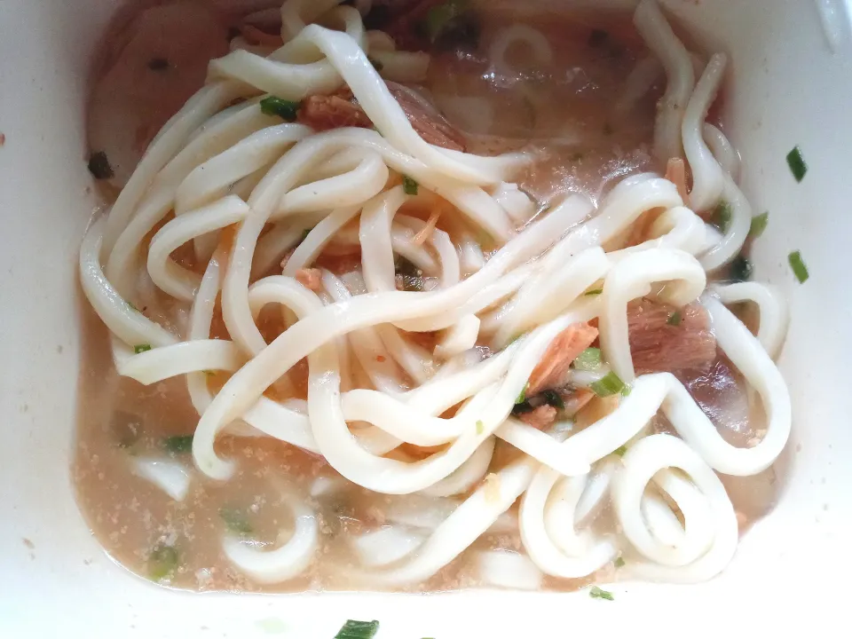 なめ茸と肉そぼろ入り胡麻ダレ冷やしうどん|darkbaronさん