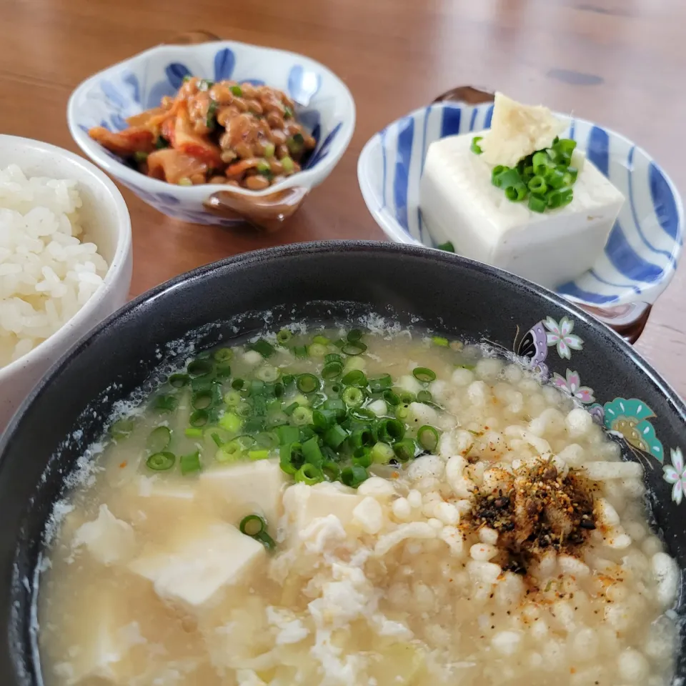 Snapdishの料理写真:みそ汁、納豆生活、、、|あんさん