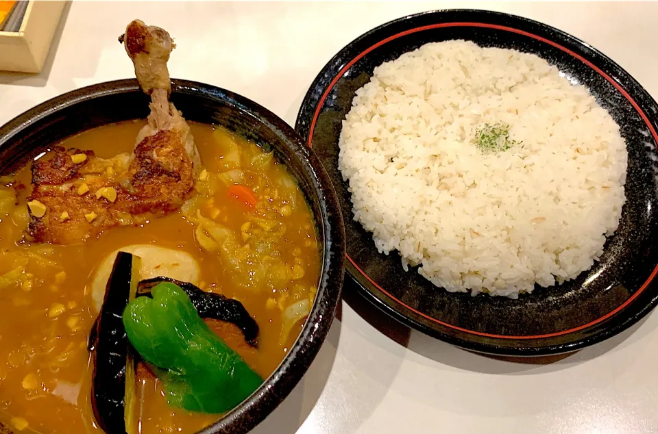 Snapdishの料理写真:ひげ男爵のスープカレー|Harukoさん