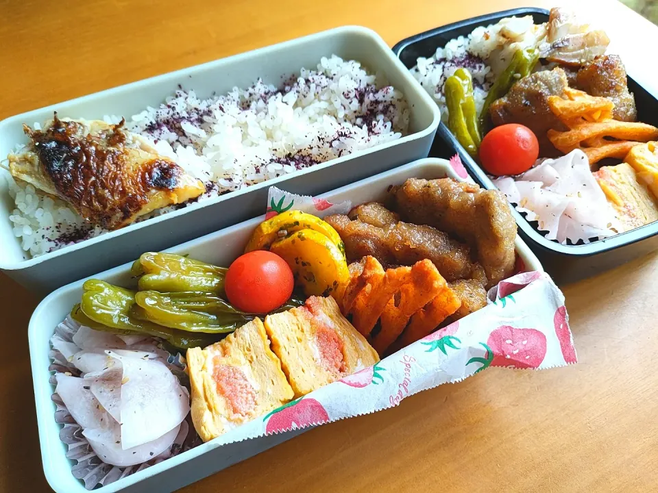 Snapdishの料理写真:次男・私弁当|tamagomagomagoさん