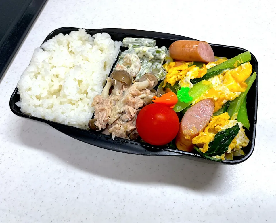 Snapdishの料理写真:6/28 旦那弁当⁂ウインナーと小松菜の卵とじ弁当|ゆさん