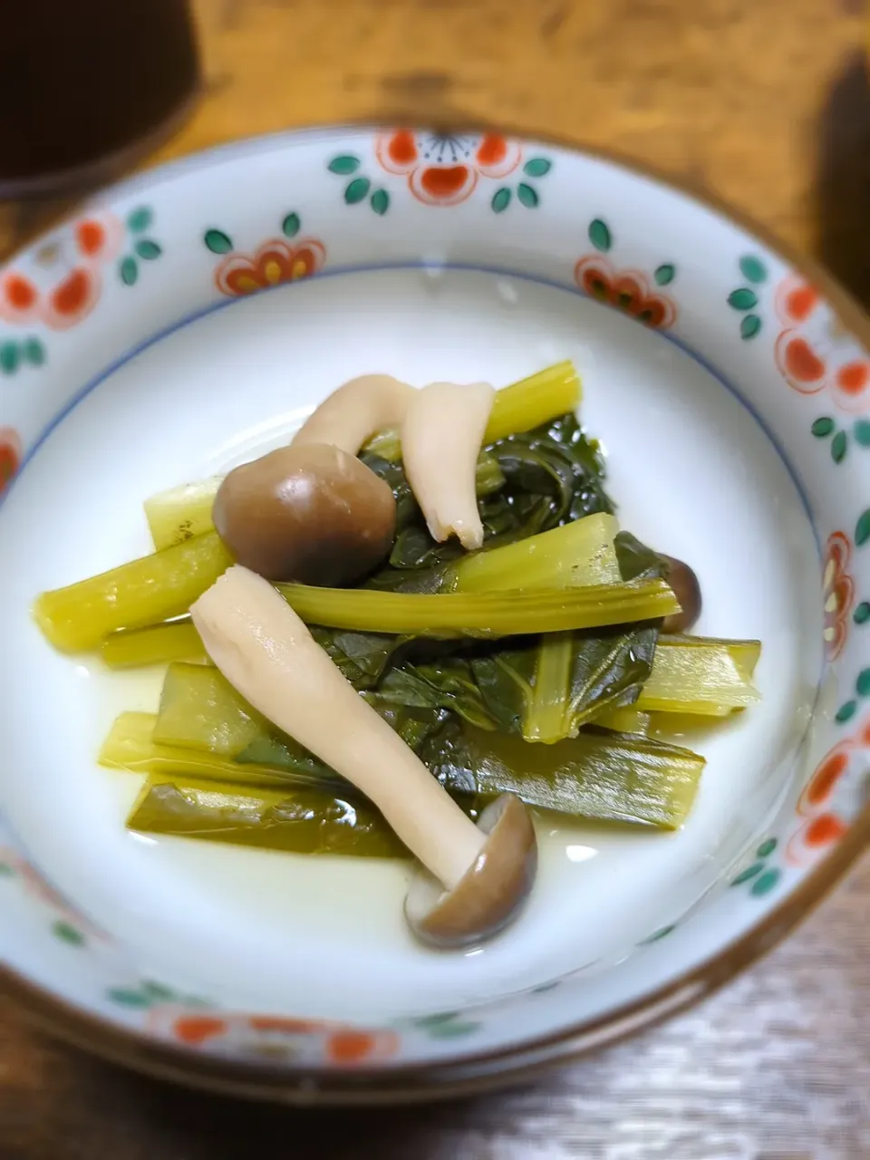 小松菜としめじのあっさり煮|闇夜の狸さん