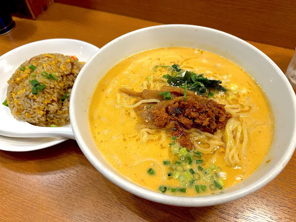 担々麺セット（まろやか、半チャーハン）|かぬさん