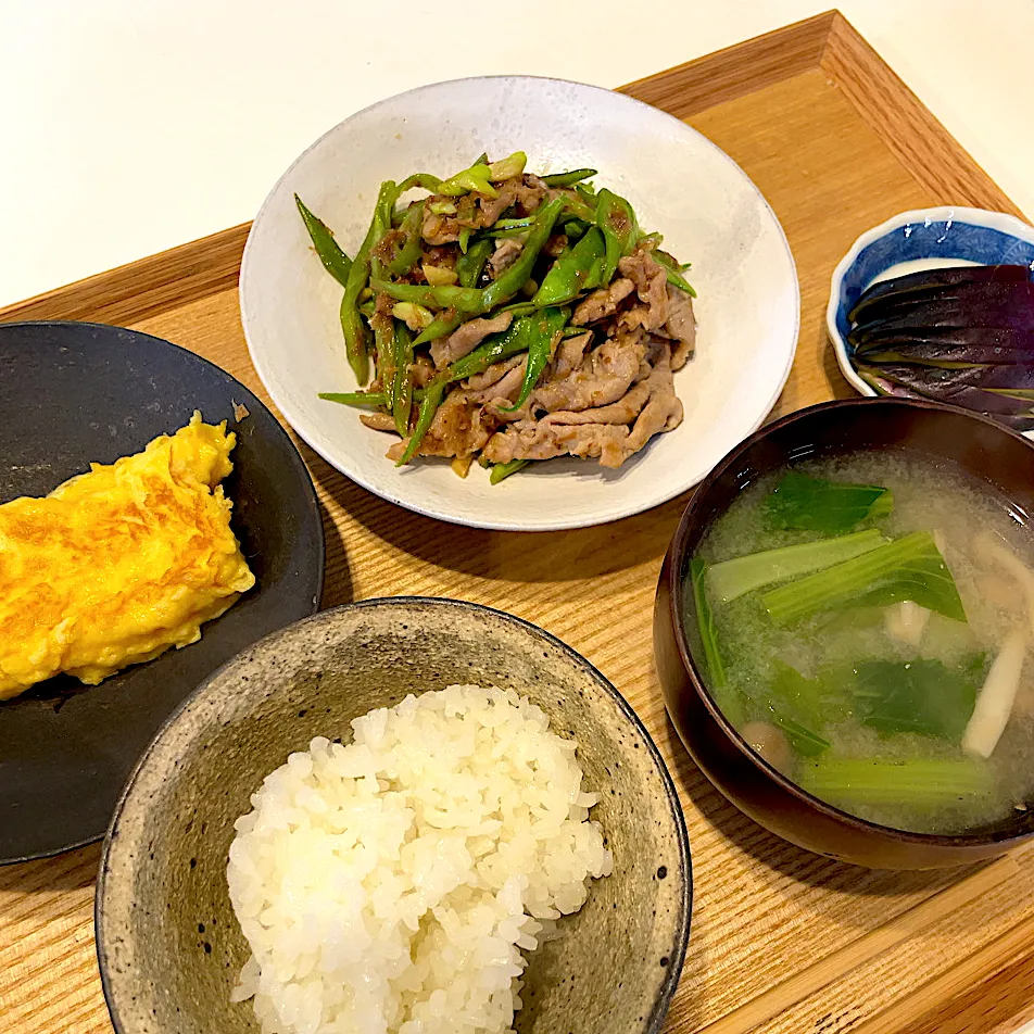 豚肉とモロッコインゲンのおかか炒め定食|pontalさん