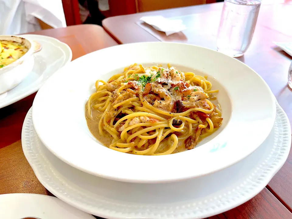 豚肉とポルチーニ茸のパスタ🍝|ゆかりさん