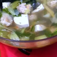 Chicken ball soup with tofu and vege|Harlina  (Malaysia)さん