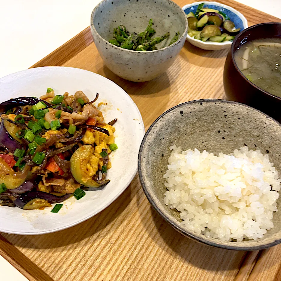 茄子とキクラゲの卵炒め定食|pontalさん