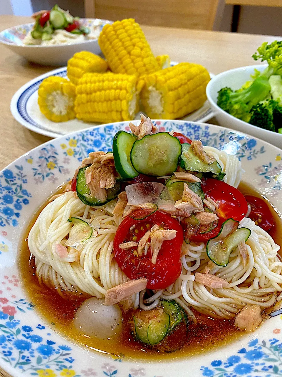 Snapdishの料理写真:フルティカトマトのサラダ素麺|しばざきまりさん