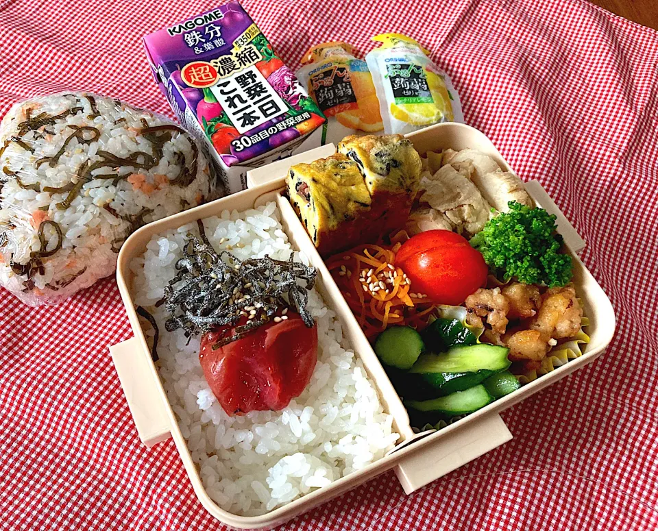 Snapdishの料理写真:7月1日お弁当＆朝練おにぎり|Meimamaさん