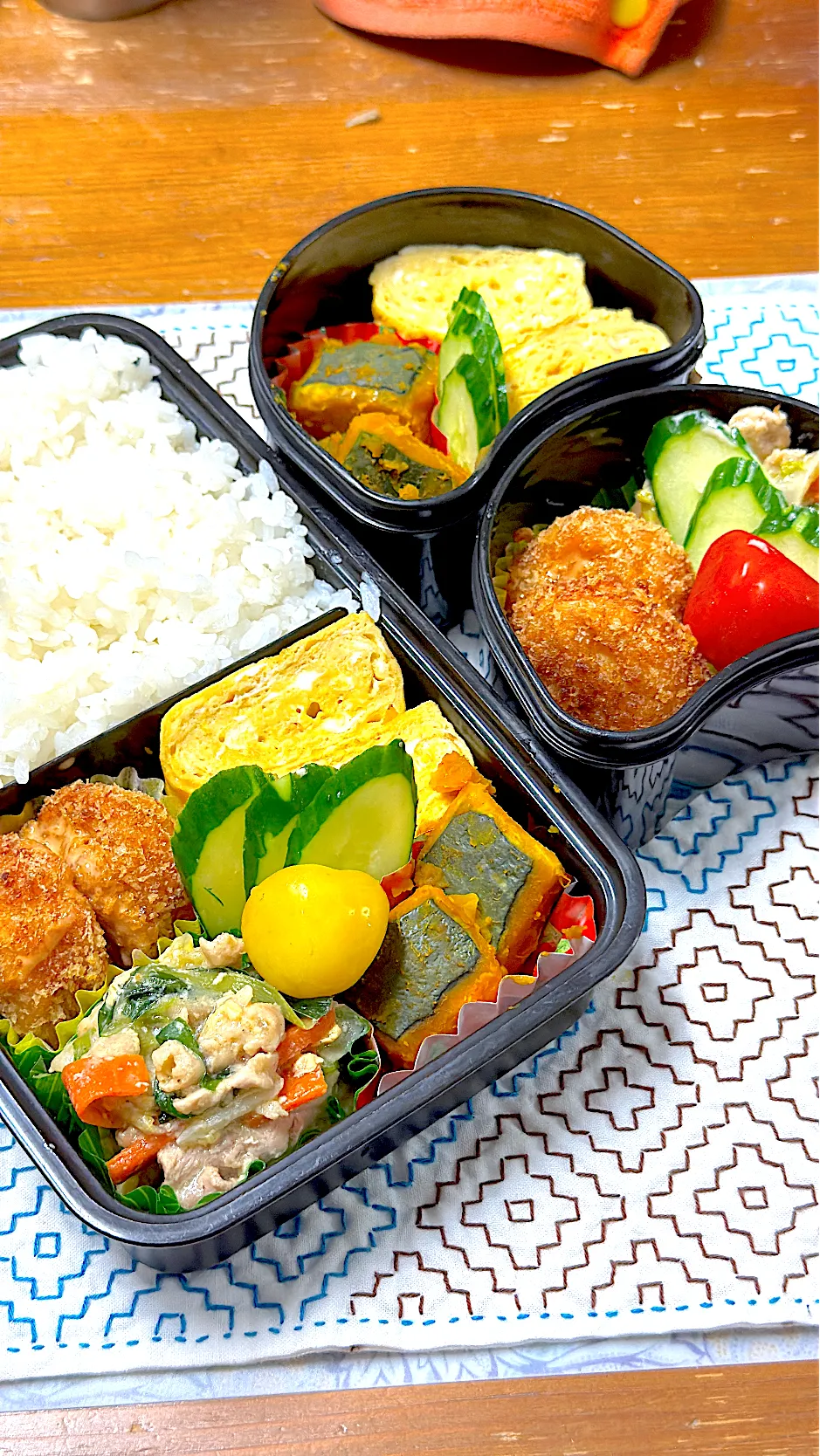 中華野菜炒め＆はんぺんエビカツ弁当|アッキーさん