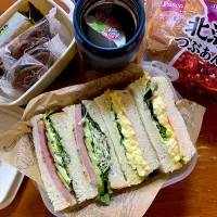 Snapdishの料理写真:サンドイッチ弁当🥪|てんさん