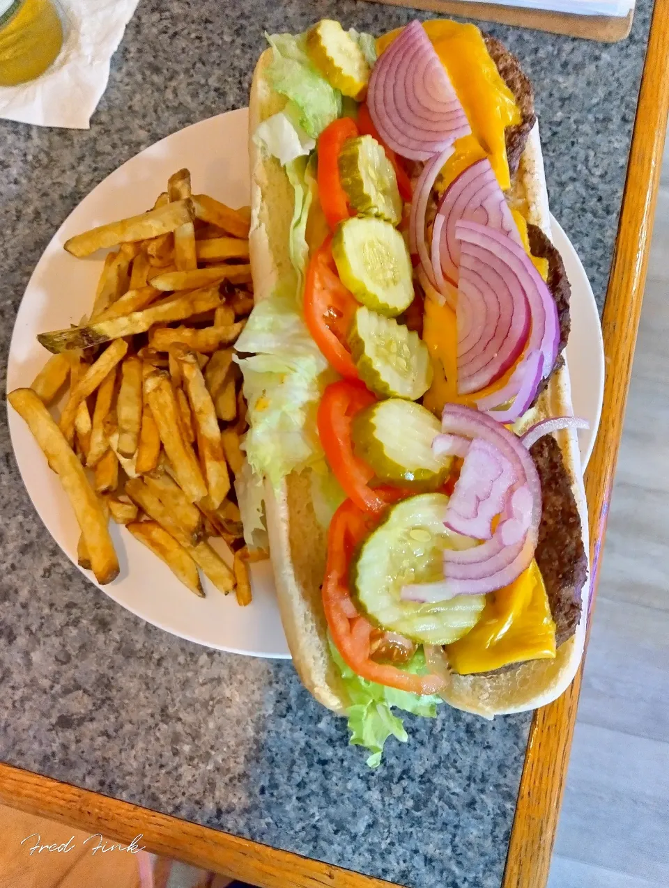 Snapdishの料理写真:Cheeseburger Sub with Hand Cut Fresh Fries|Fastcook2021さん