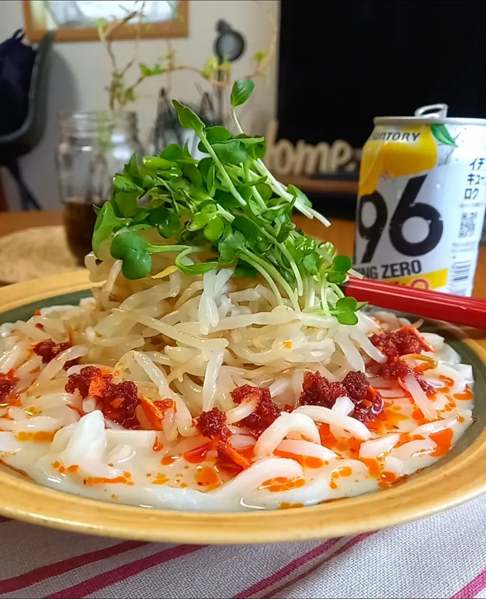 ﾋﾟﾘ辛冷やし豆乳うどん|まりおさん