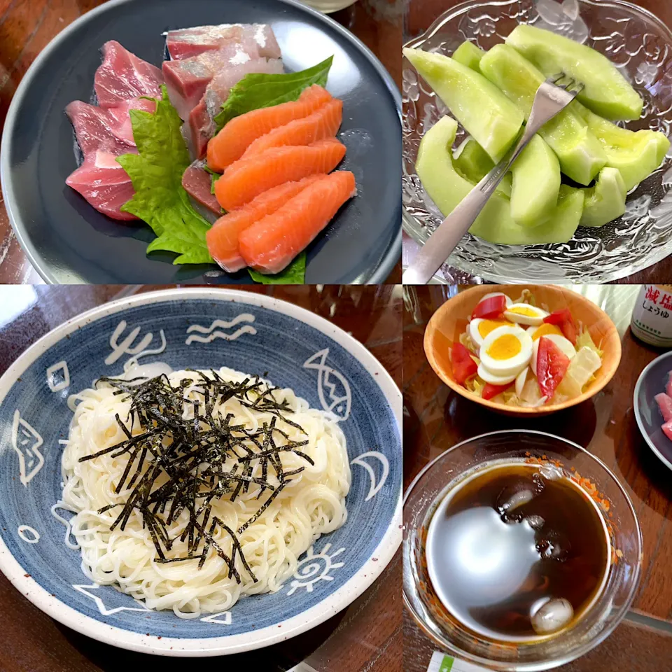 そー麺　刺身　タイガーメロン🍈|るみおんさん