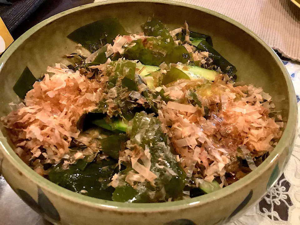 ワカメときゅうり🥒の酢の物😋|アライさんさん