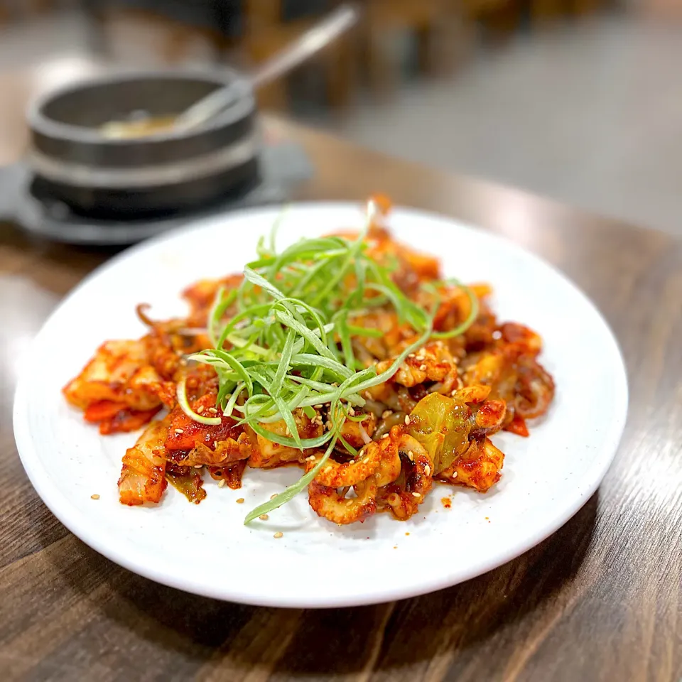 Stir fried webfoot octopus|skyblueさん