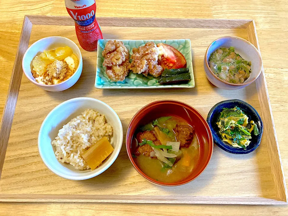 Snapdishの料理写真:出張前のガッツリ栄養補給あさごはん🍚7/3|さくたえさん