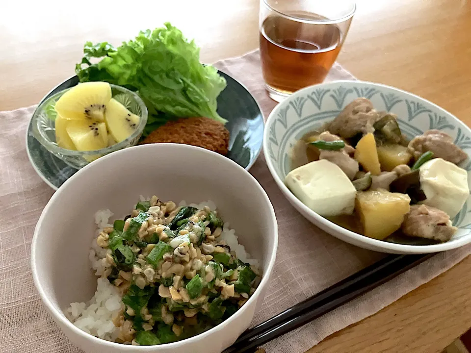 ＊梅しそオクラ納豆ごはんの夕飯＊|＊抹茶＊さん