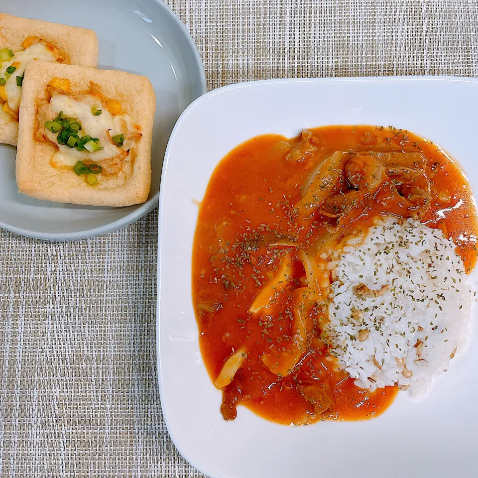 ビーフストロガノフ♡油揚げのツナコーンチーズ焼き♡|まゆかさん