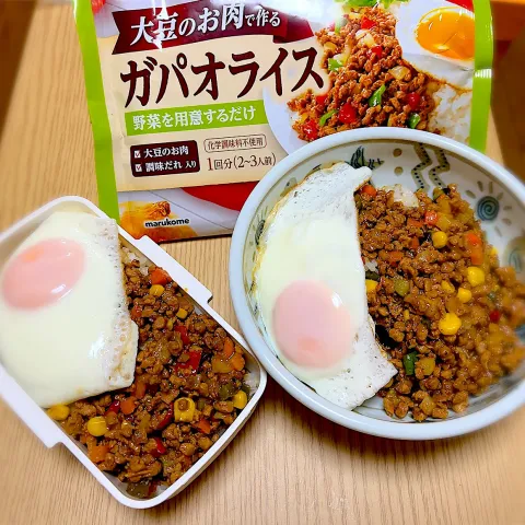 「大豆のお肉のガパオライス」を使ってみたSnapdishの料理・レシピ写真:置き弁