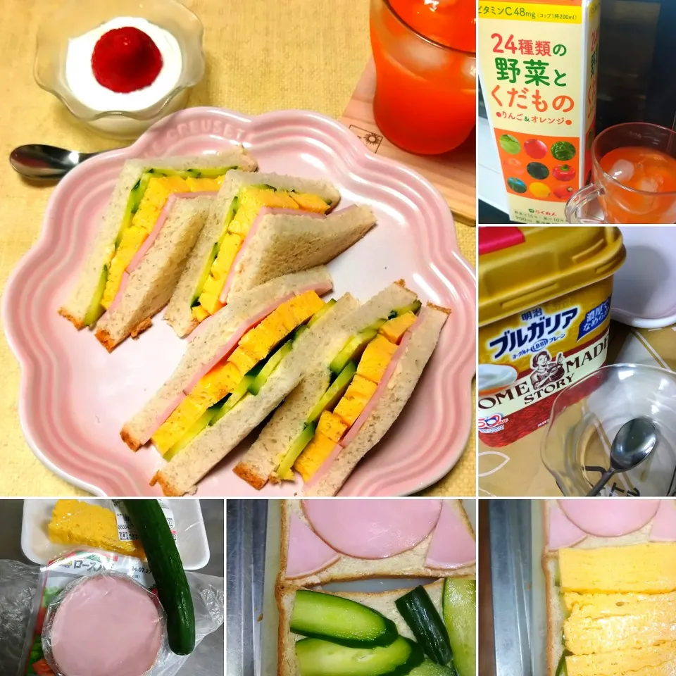 Snapdishの料理写真:玉子焼きハムきゅうりサンド|うたかた。さん