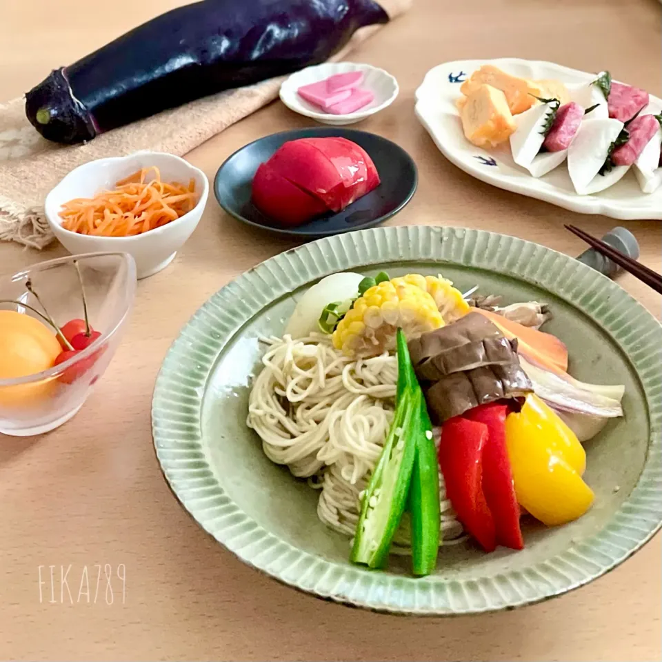 夏野菜たっぷり 岩のりそうめん|FIKA789さん