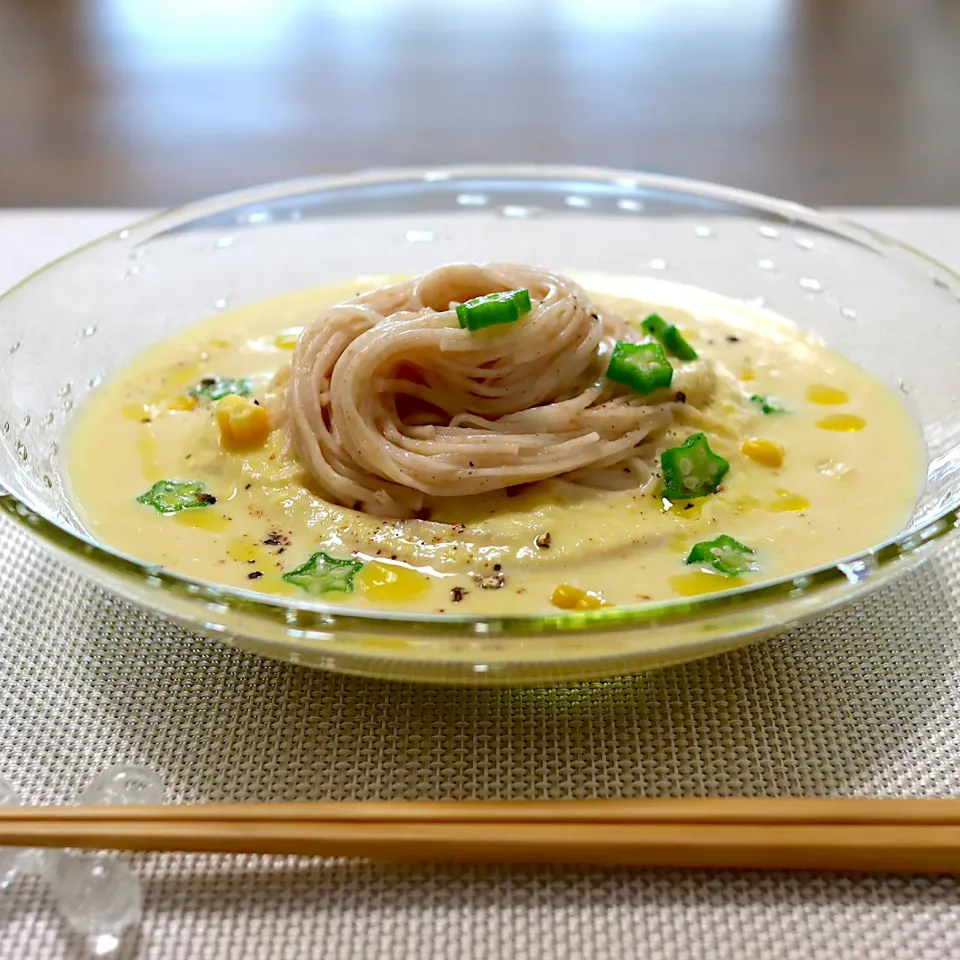 お出汁のコーンスープ素麺|かおるさん