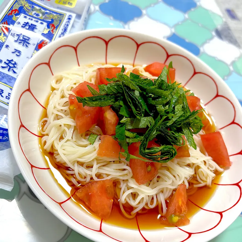 トマト🍅シソ素麺♬|panchiさん