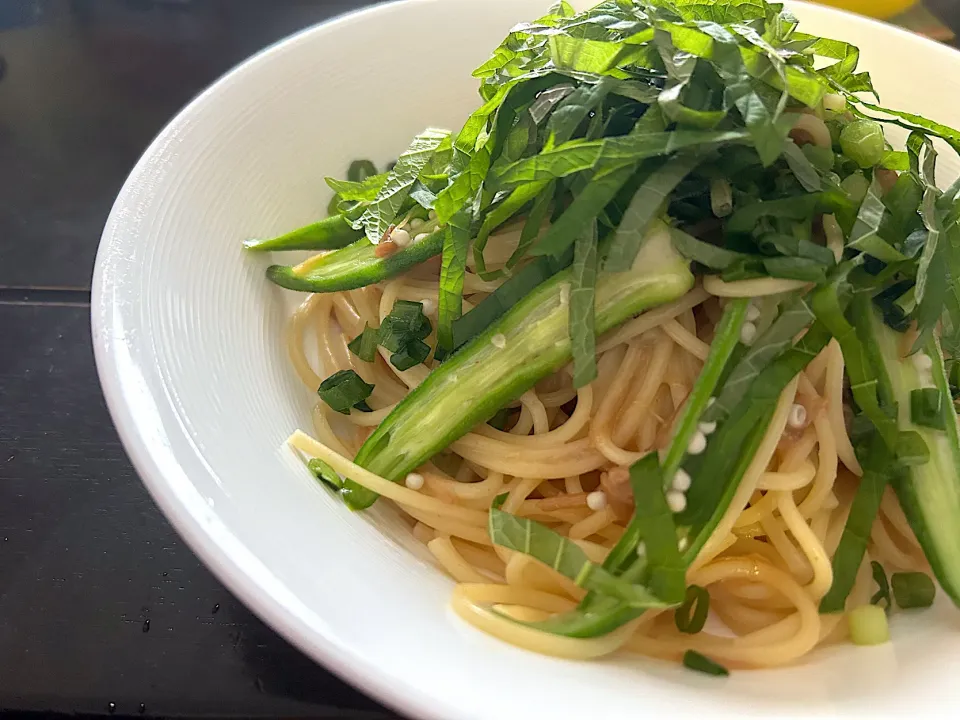 オクラとなめたけの柚子胡椒パスタ|ハルさん