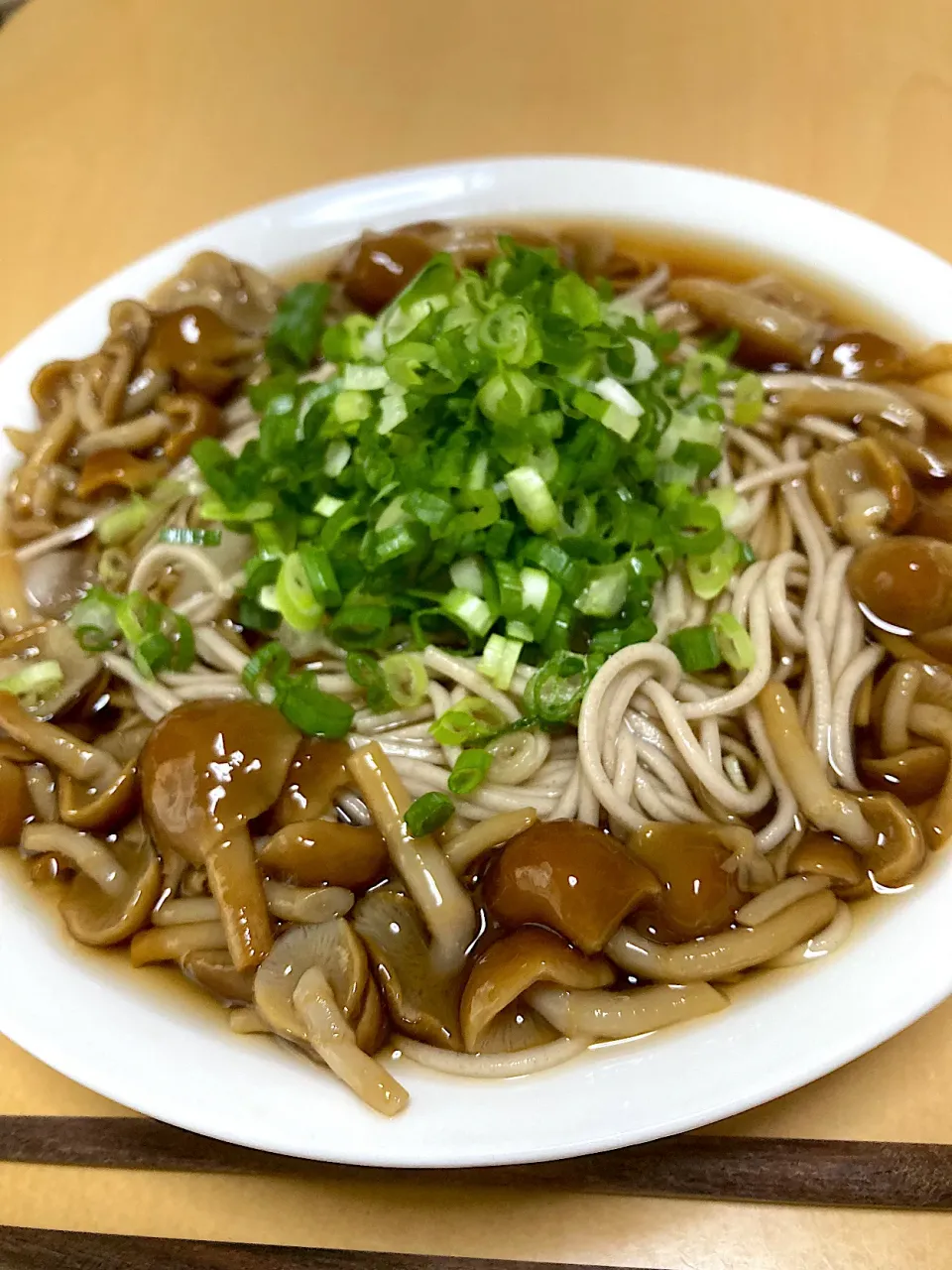 単身赴任中の男飯(ぶっかけなめこ蕎麦)|おおもりの星さん