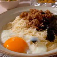 鶏だしひき肉まぜそうめん|pϋϋ.さん