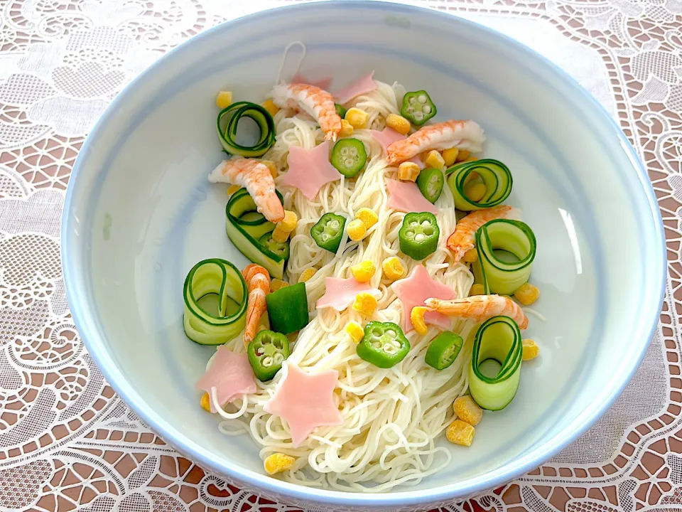 七夕そうめん🎋そうめんやっぱり揖保乃糸☺️|makoさん