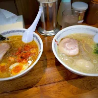 Snapdishの料理写真:ゴルフ練習⛳️終わりに2人で麺屋大喜さんへ|ひーちゃんさん